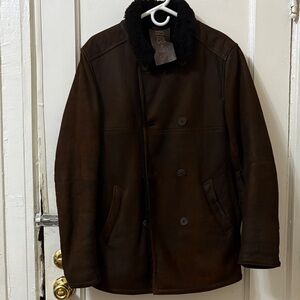 GMS Men's Brown Leather Jacket